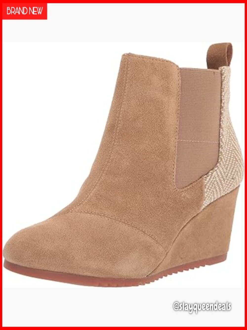 Suede Ankle Boots with Memory Foam Wedge Heel Easy On Off